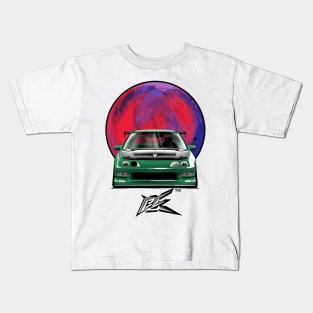 integra type r racecar lowered green Kids T-Shirt